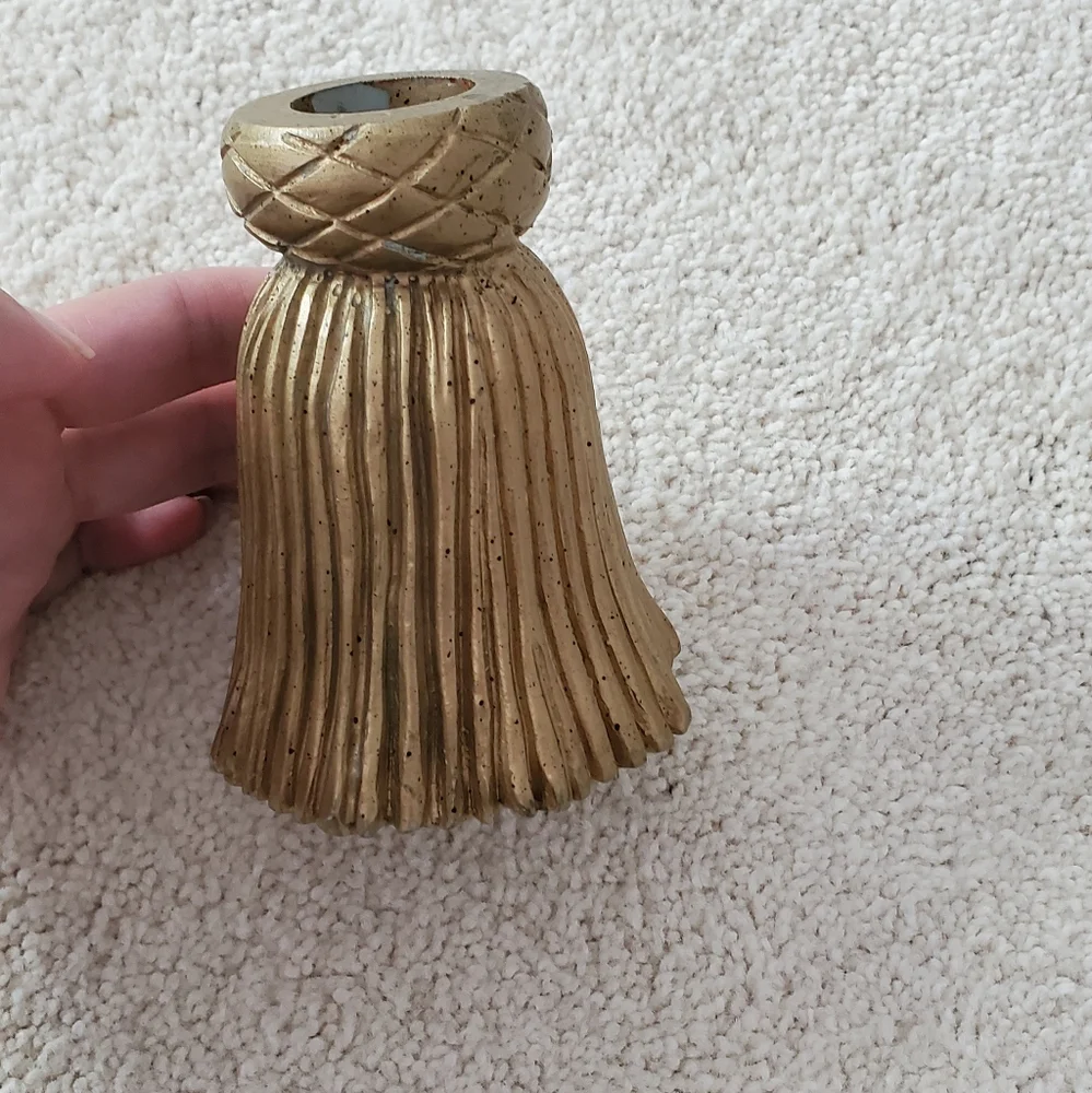 Two's Company Inc. Gold Tassel Candle Holder